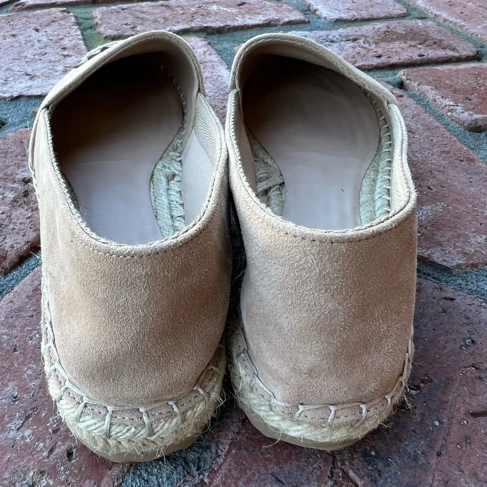 Karl Lagerfeld🛍Neutral Khaki Canvas Espadrilles Sequin Floral Detail🛍EUC - Picture 7 of 9